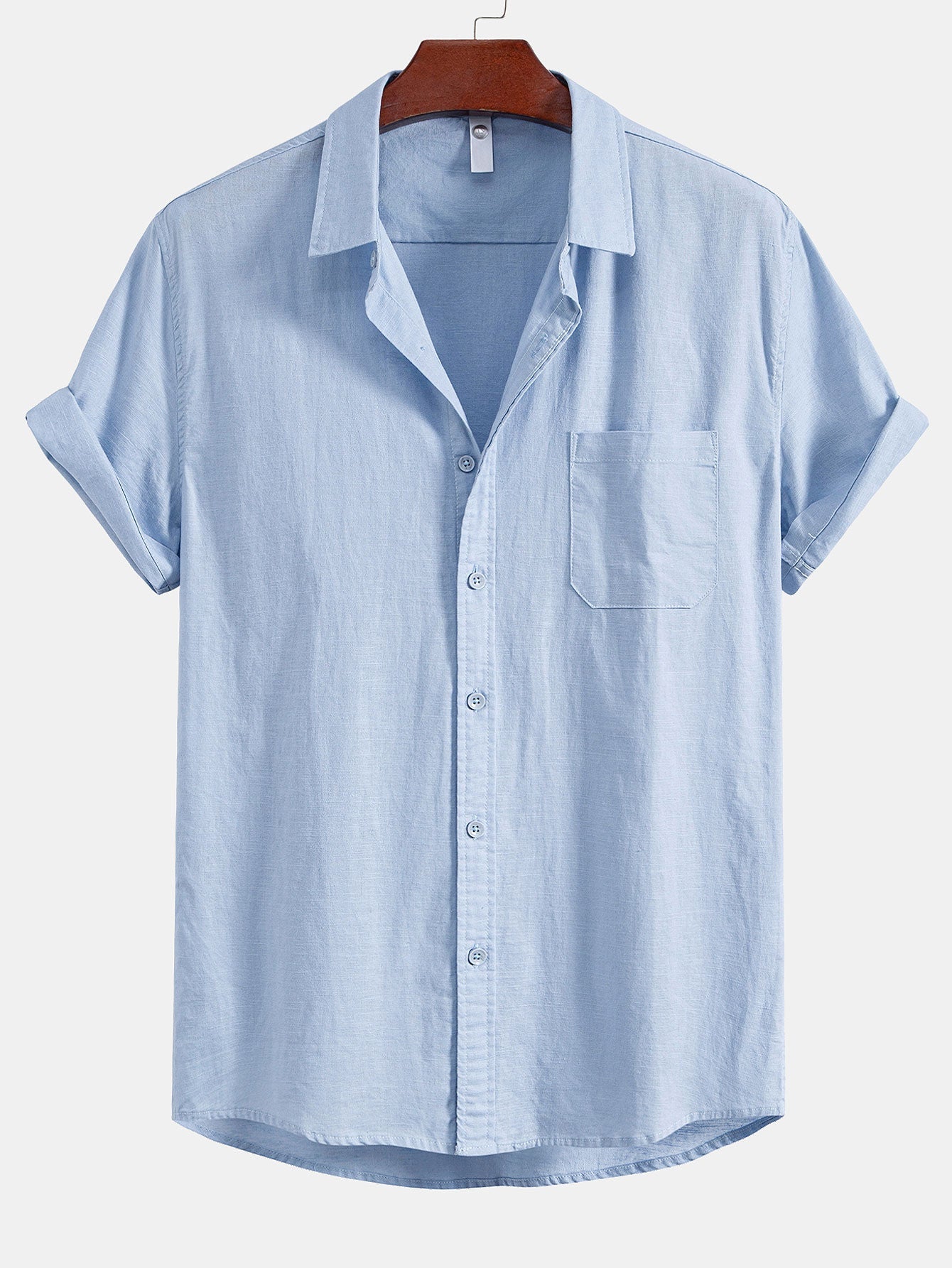 Elegant Men’s Linen Shirt with Pocket and Button