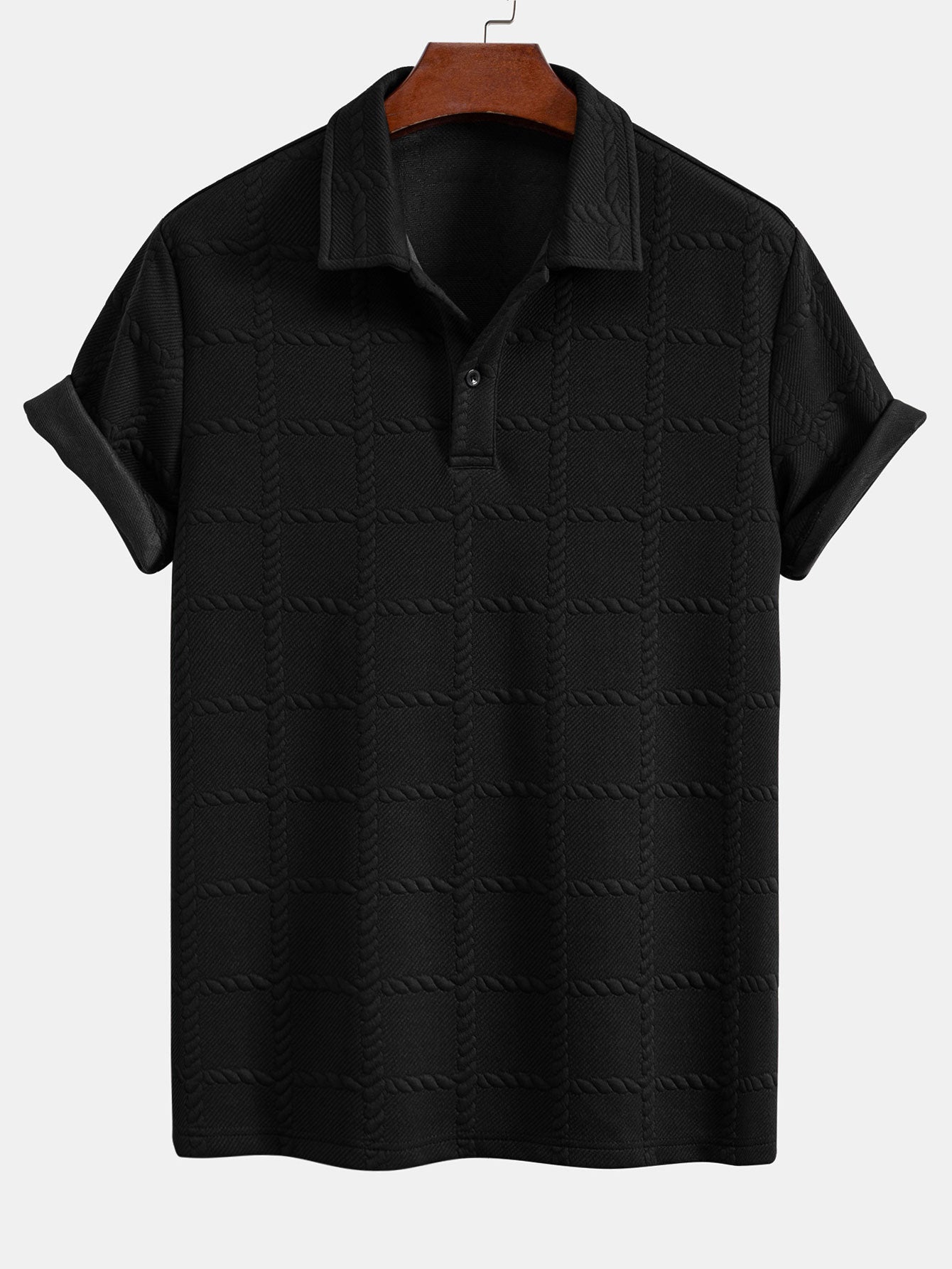 Stylish Jacquard Check Polo β Classic Fit