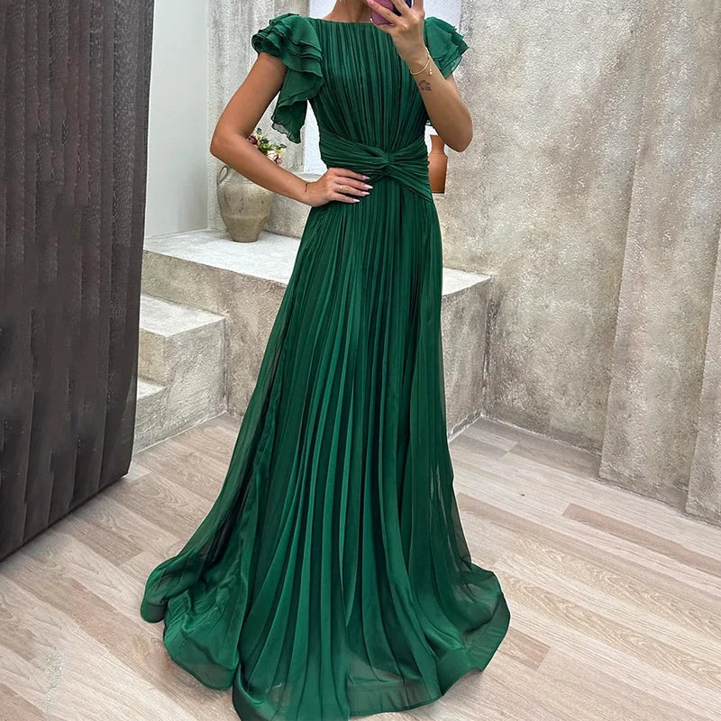 Crystal | Pleated Maxi Dress