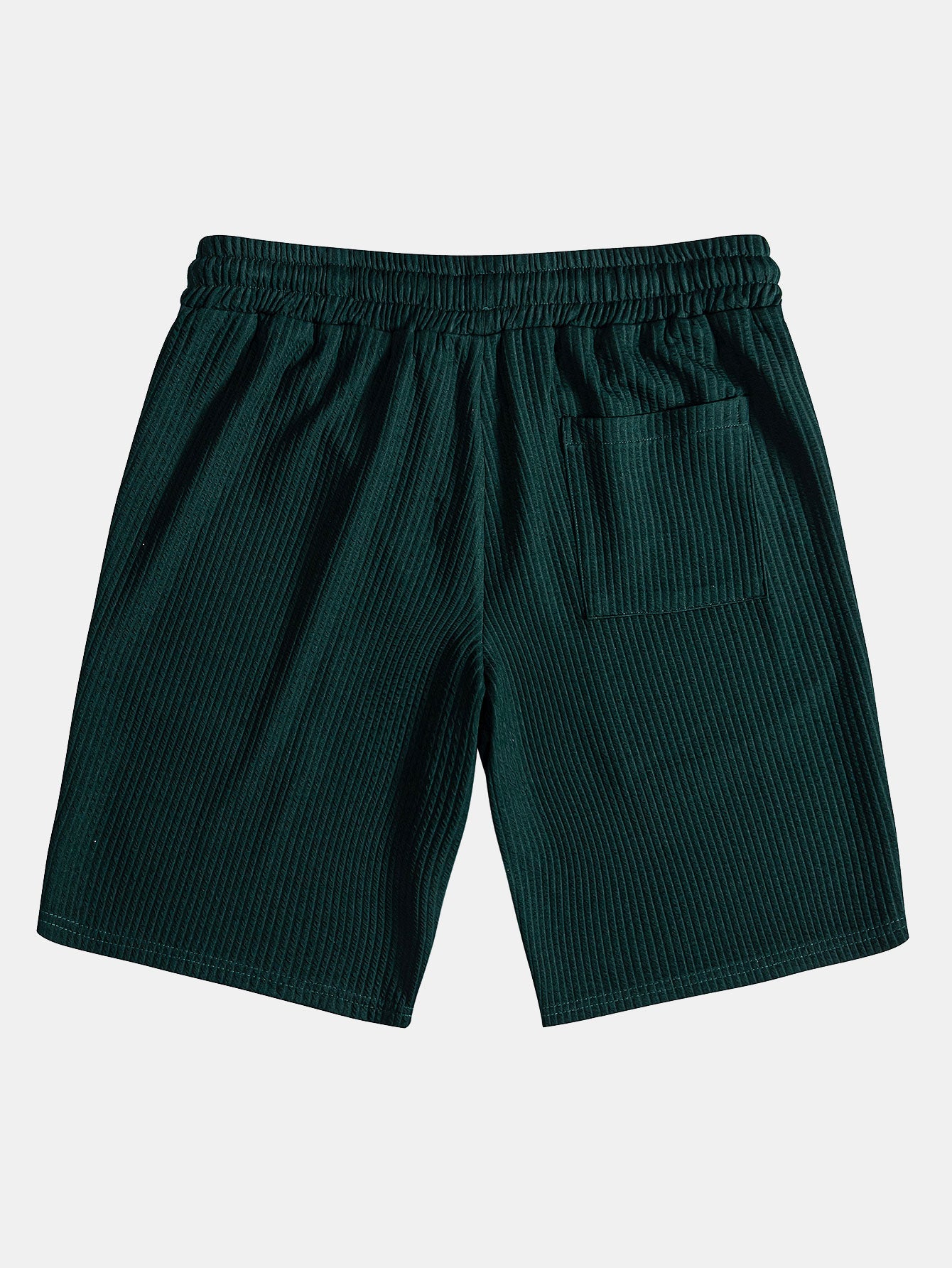 Ribbed LoungeFit™ Hooded Set – Kangaroo Pocket Tee & Drawstring Shorts