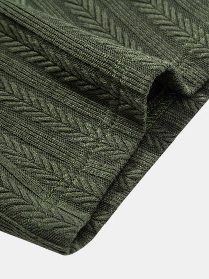 Polo Shirt with Unique Wheat Ear Jacquard Pattern