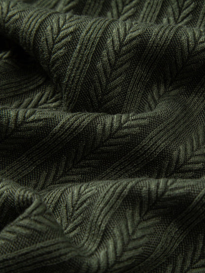 Polo Shirt with Unique Wheat Ear Jacquard Pattern