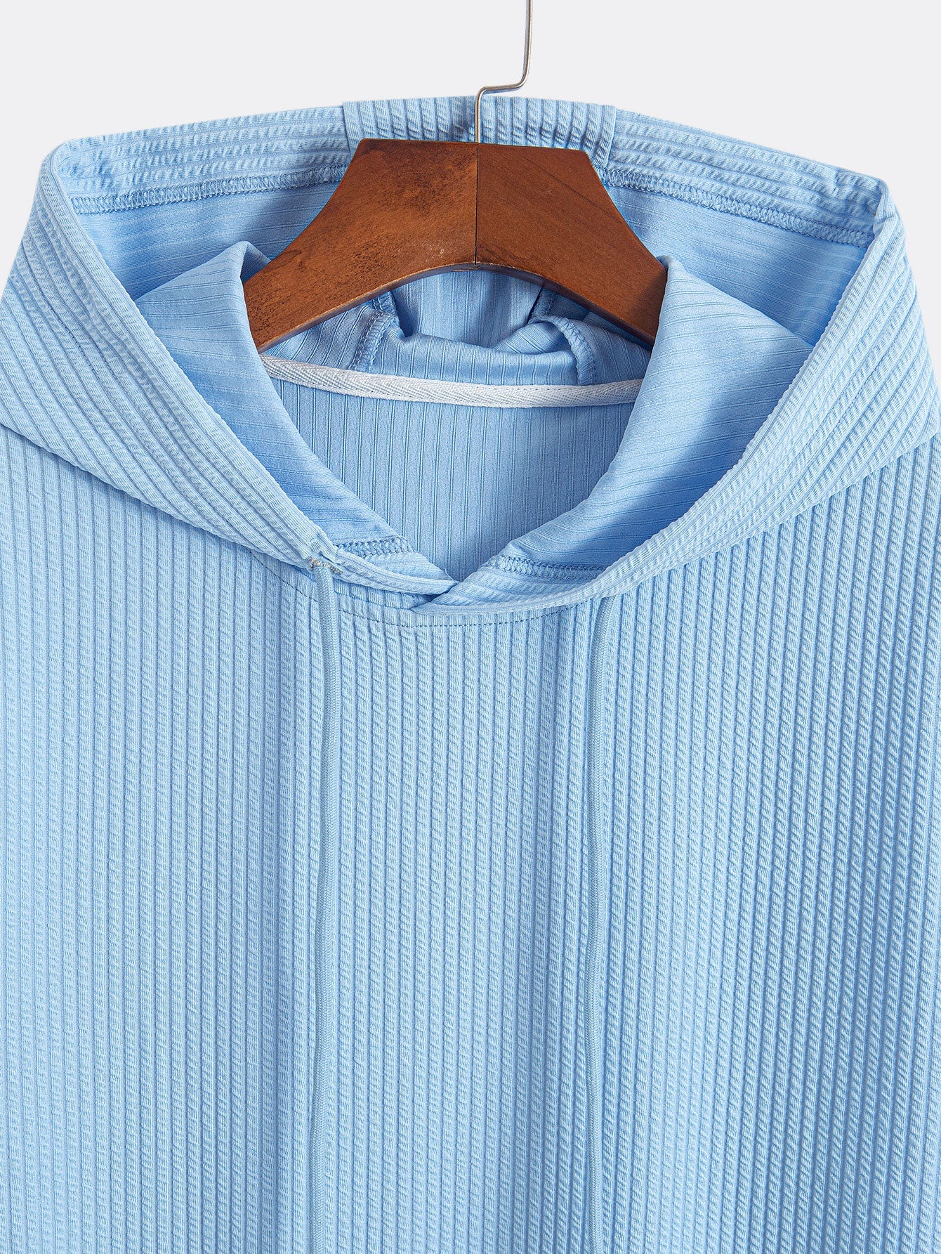 Ribbed LoungeFit™ Hooded Set – Kangaroo Pocket Tee & Drawstring Shorts