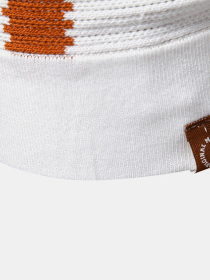 Casual Elegance Set – Striped Knit Collar Polo & Straight Linen Pants