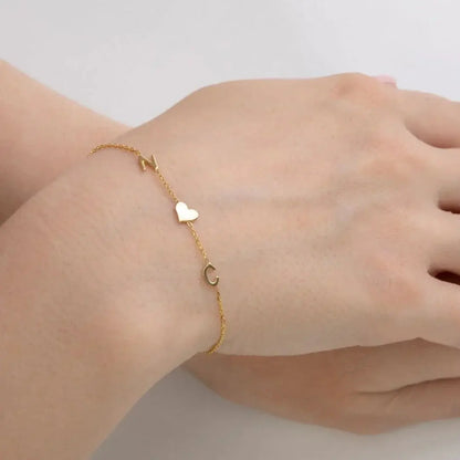 Custom Sideways Initial Bracelet