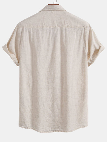 Elegant Men’s Linen Shirt with Pocket and Button