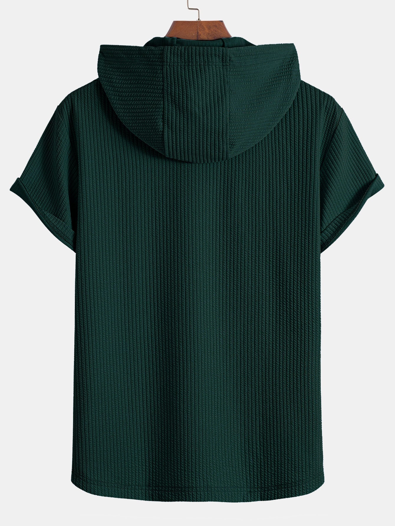 Ribbed LoungeFit™ Hooded Set – Kangaroo Pocket Tee & Drawstring Shorts