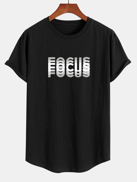 Focus Cotton Arc Hem T-Shirt