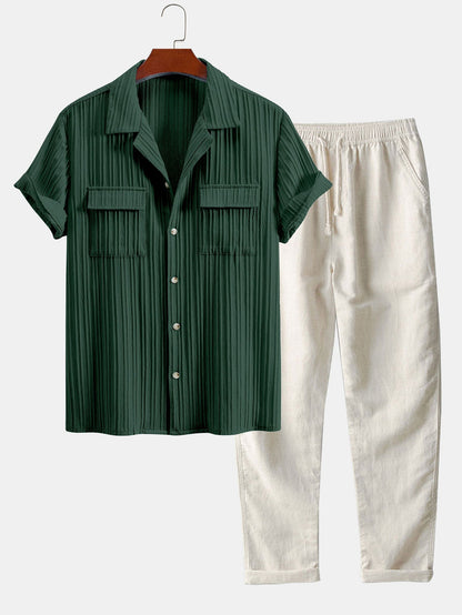 Breezy Summer Look: Cuban Shirt & Linen Pants Set