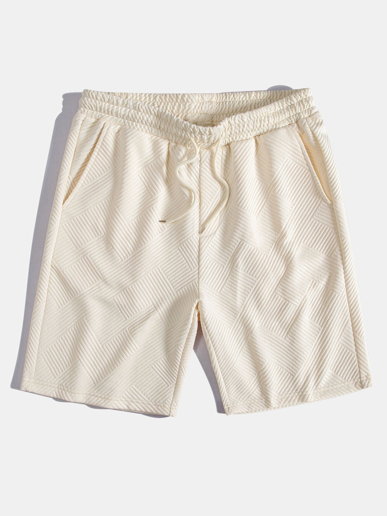 Striped Jacquard T-Shirt & Shorts Set with Hood