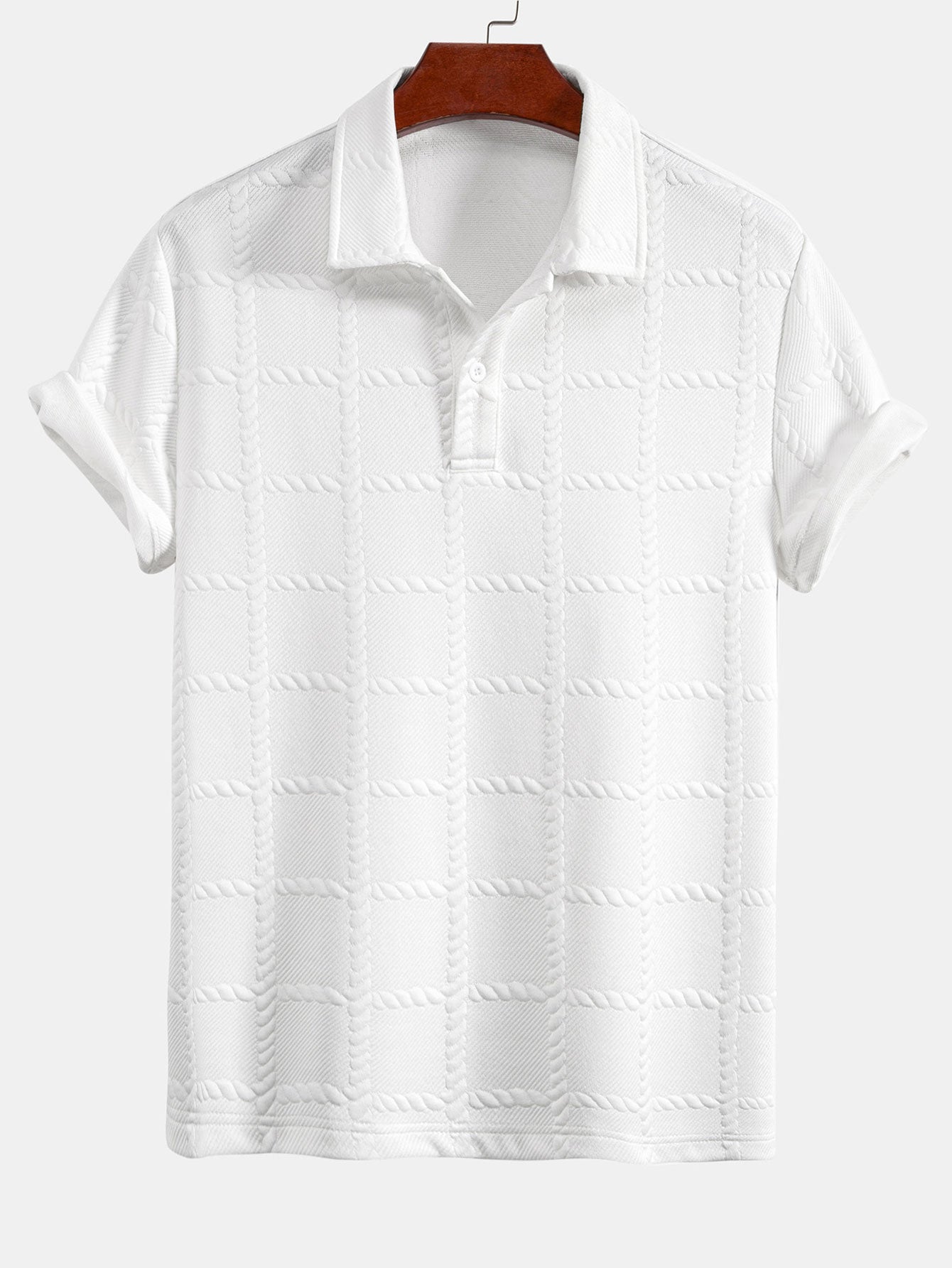 Stylish Jacquard Check Polo – Classic Fit