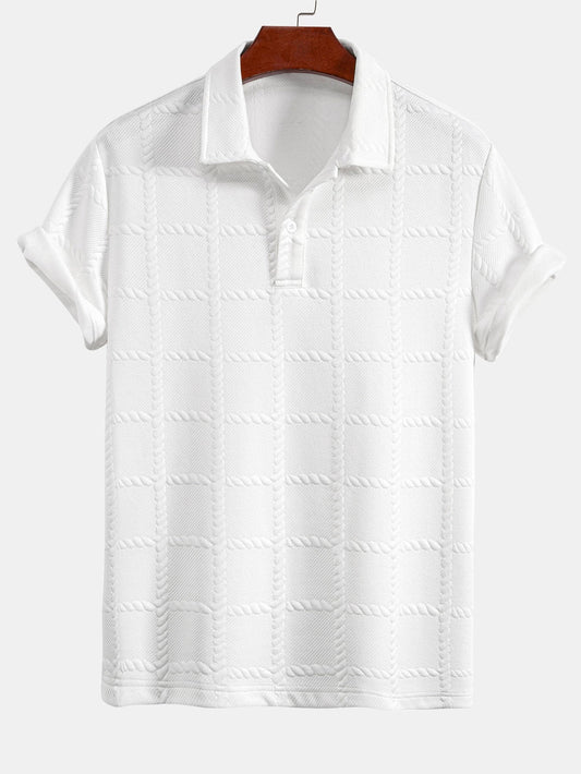 Stylish Jacquard Check Polo – Classic Fit