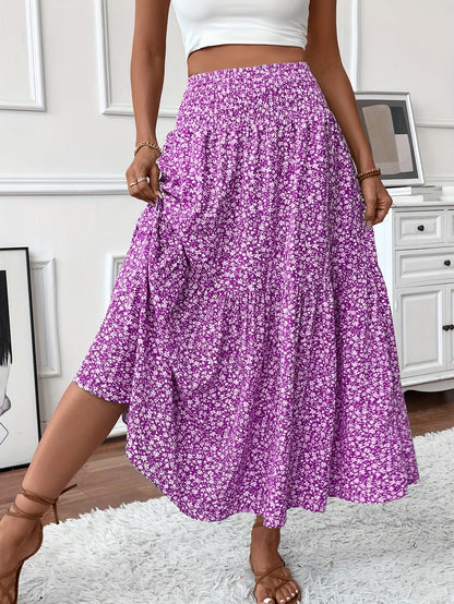 Feminine Elena Ditsy Floral Midi Skirt
