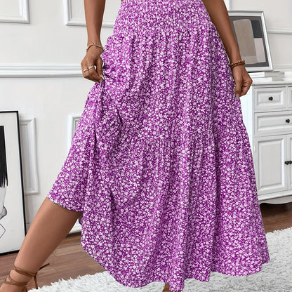 Feminine Elena Ditsy Floral Midi Skirt