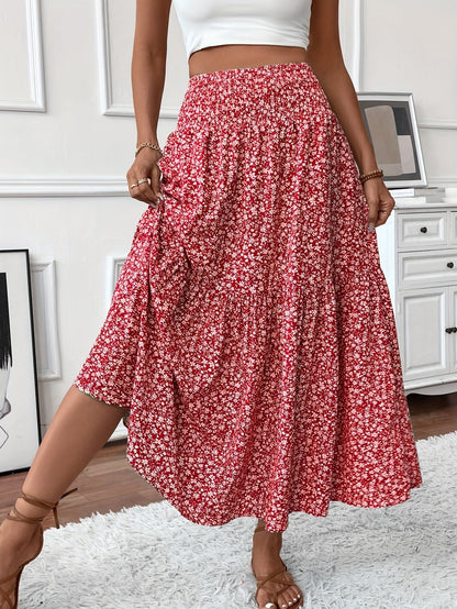 Feminine Elena Ditsy Floral Midi Skirt
