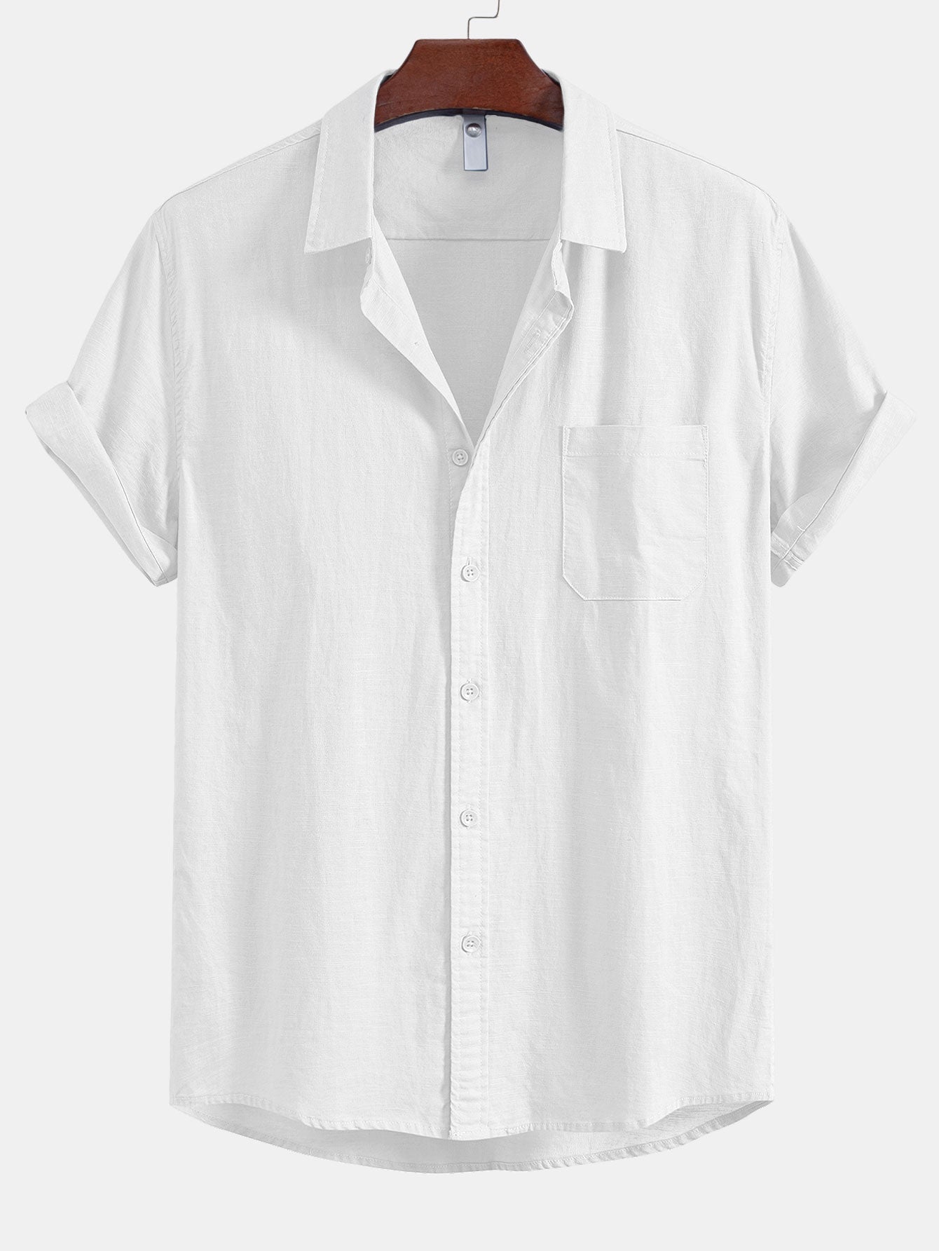 Elegant Men’s Linen Shirt with Pocket and Button