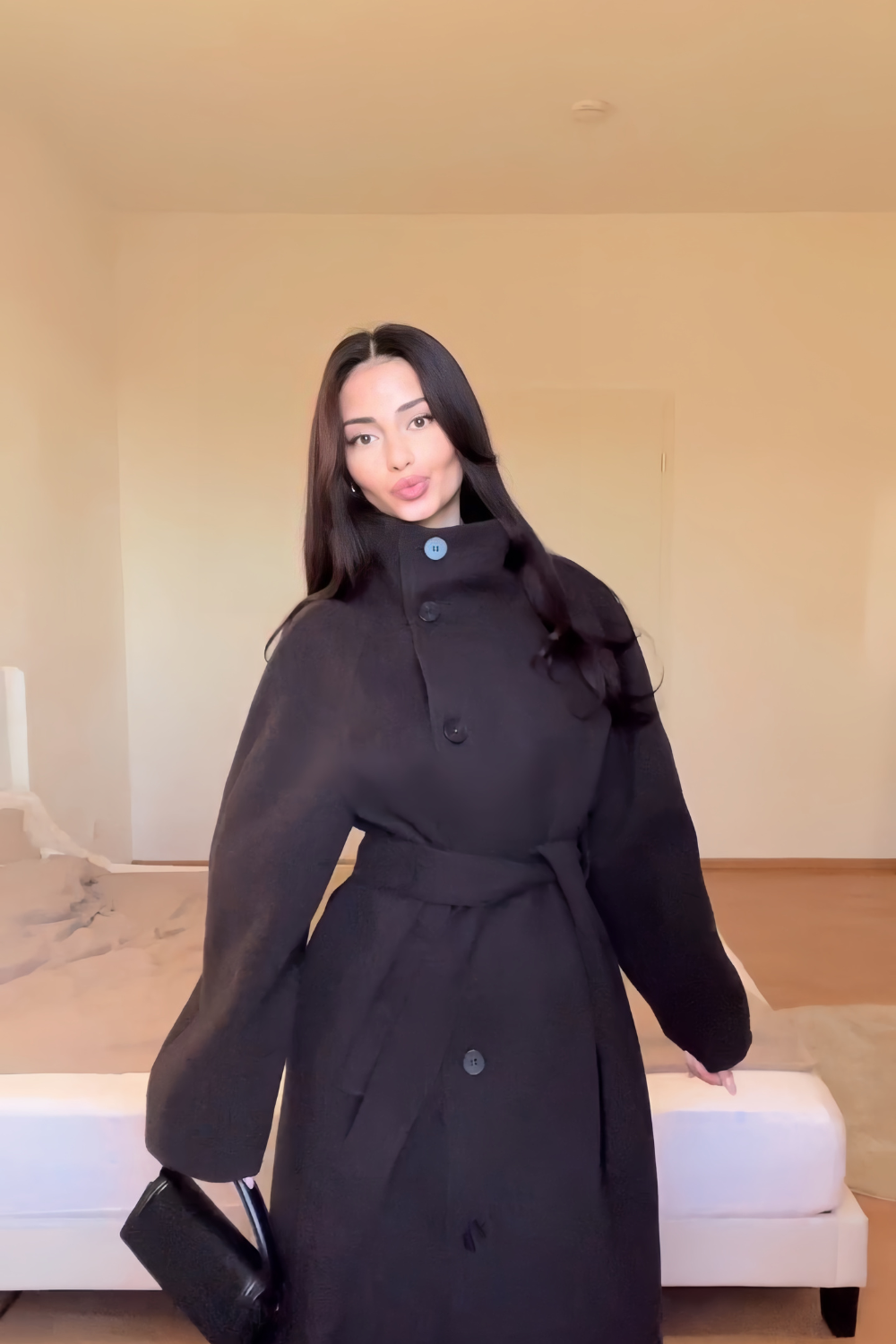 Lyra High-Neck Wrap Coat