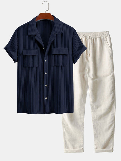 Breezy Summer Look: Cuban Shirt & Linen Pants Set