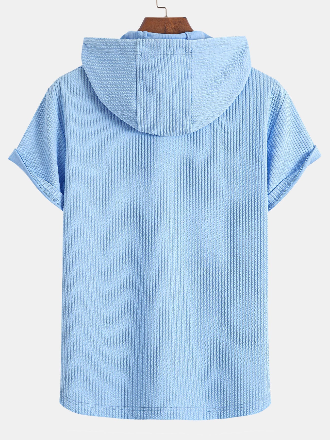 Ribbed LoungeFit™ Hooded Set – Kangaroo Pocket Tee & Drawstring Shorts