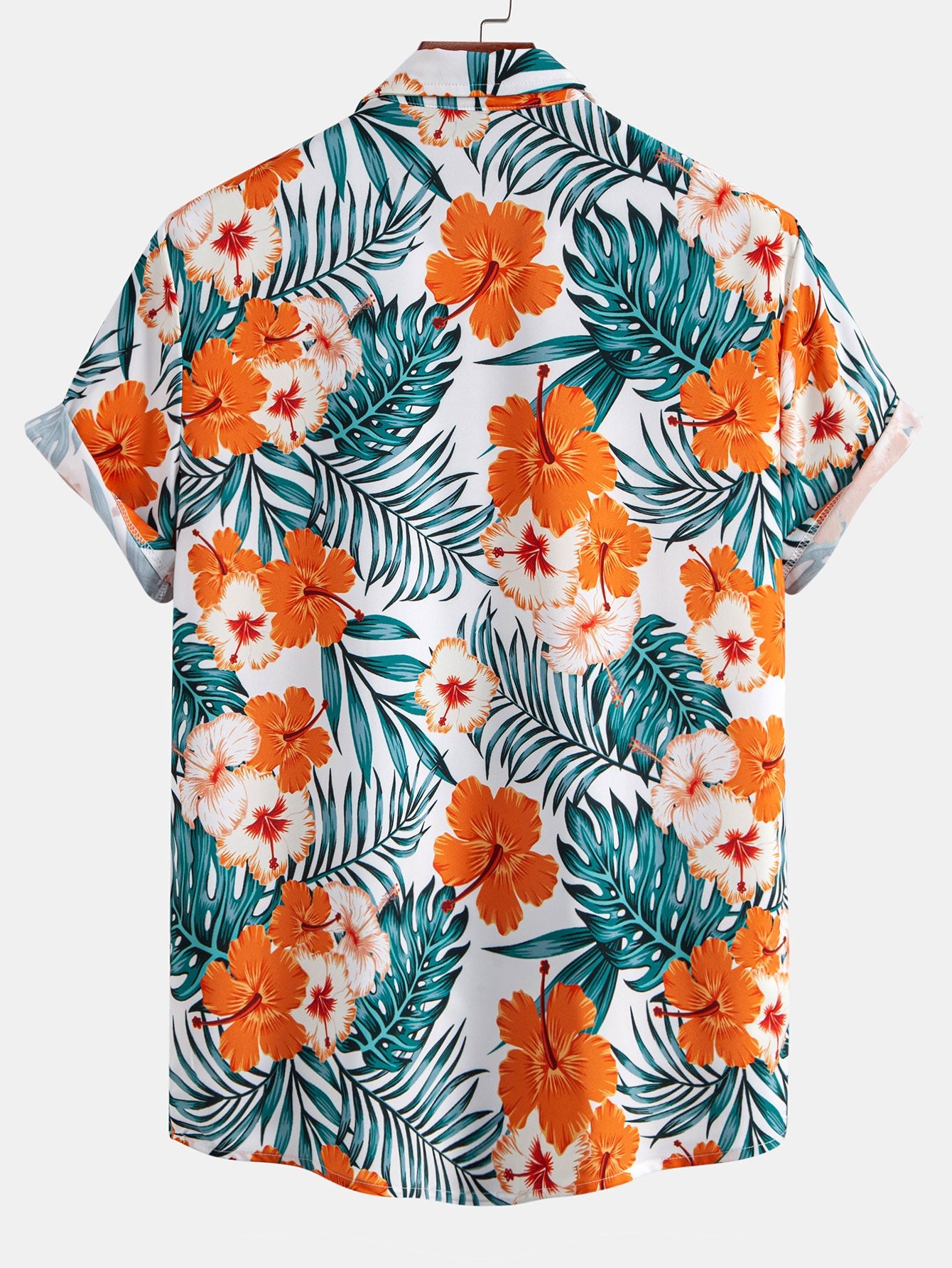 Outfits Tropical Flowers Print Button Up Shirt & Drawstring Swim Shorts