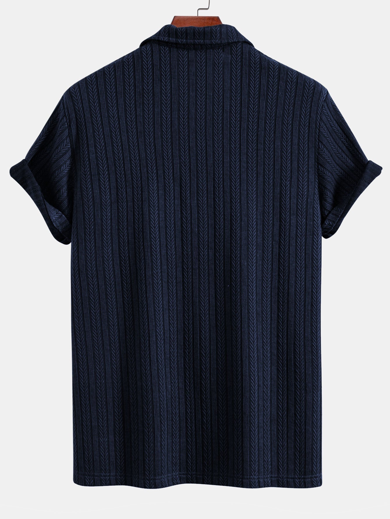 Polo Shirt with Unique Wheat Ear Jacquard Pattern