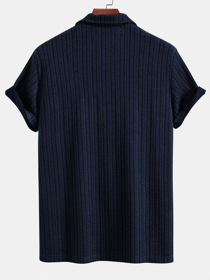 Polo Shirt with Unique Wheat Ear Jacquard Pattern