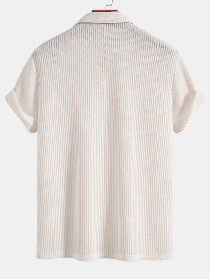 Men’s Waffle-Style Shirt with Drawstring Knit Shorts