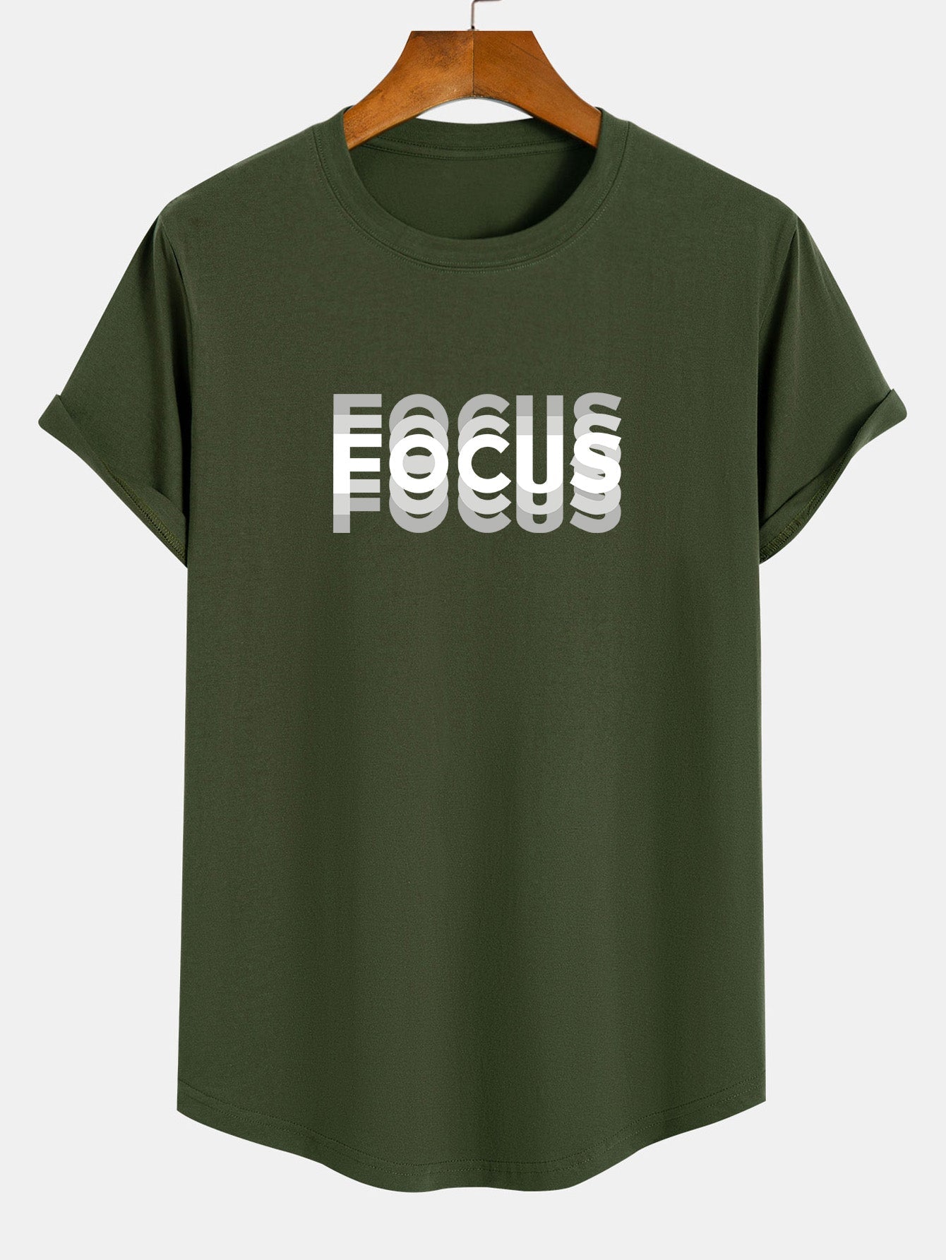 Focus Cotton Arc Hem T-Shirt
