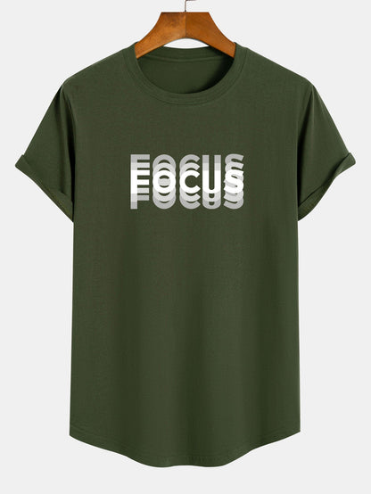 Focus Cotton Arc Hem T-Shirt