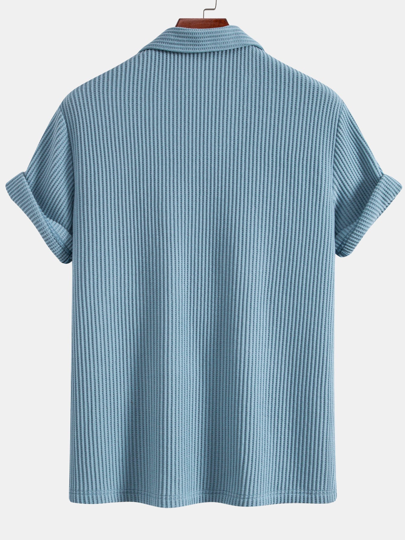 Men’s Waffle-Style Shirt with Drawstring Knit Shorts