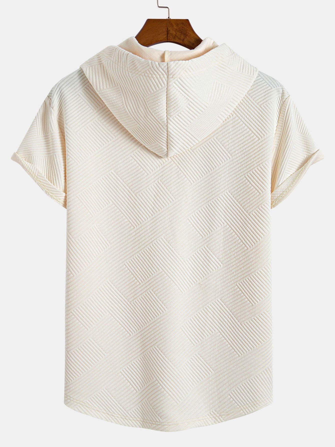 Striped Jacquard T-Shirt & Shorts Set with Hood