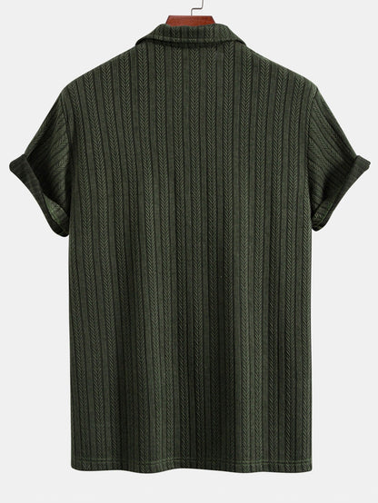 Polo Shirt with Unique Wheat Ear Jacquard Pattern