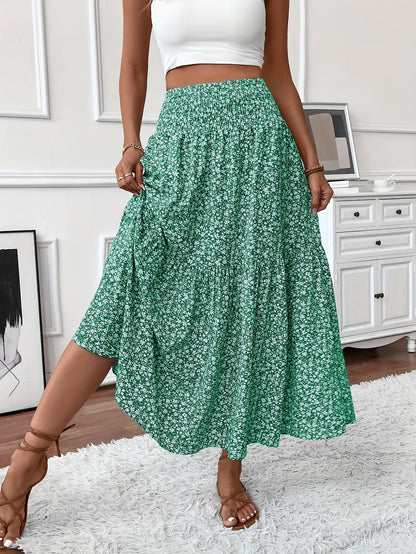 Feminine Elena Ditsy Floral Midi Skirt