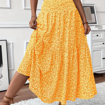 Feminine Elena Ditsy Floral Midi Skirt