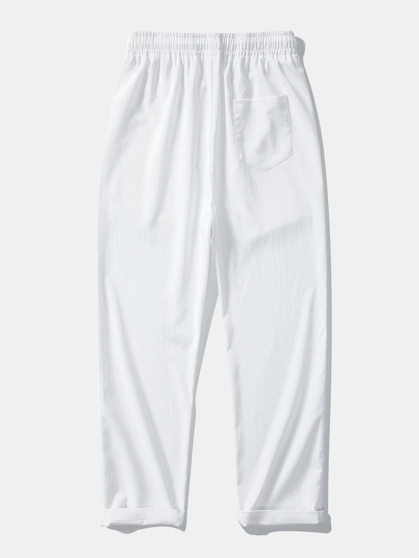 Chic Crinkled Textured Set: Button-Up Shirt and Straight-Leg Pants