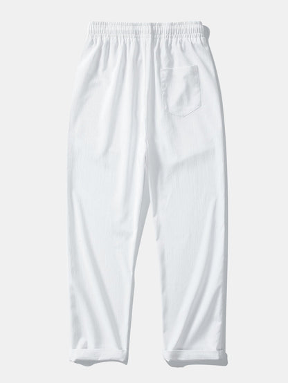 Chic Crinkled Textured Set: Button-Up Shirt and Straight-Leg Pants