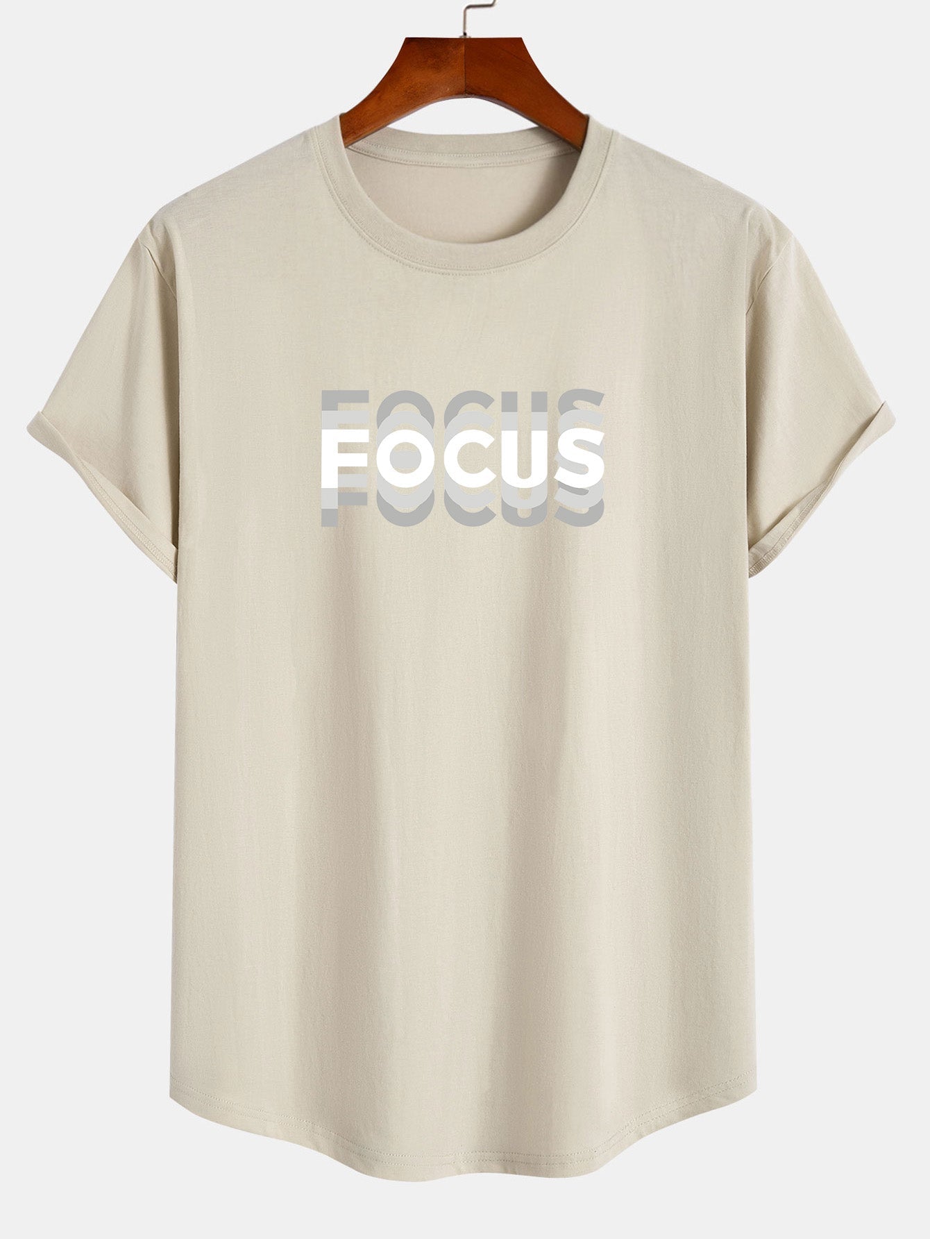 Focus Cotton Arc Hem T-Shirt