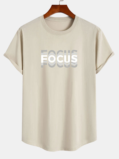 Focus Cotton Arc Hem T-Shirt