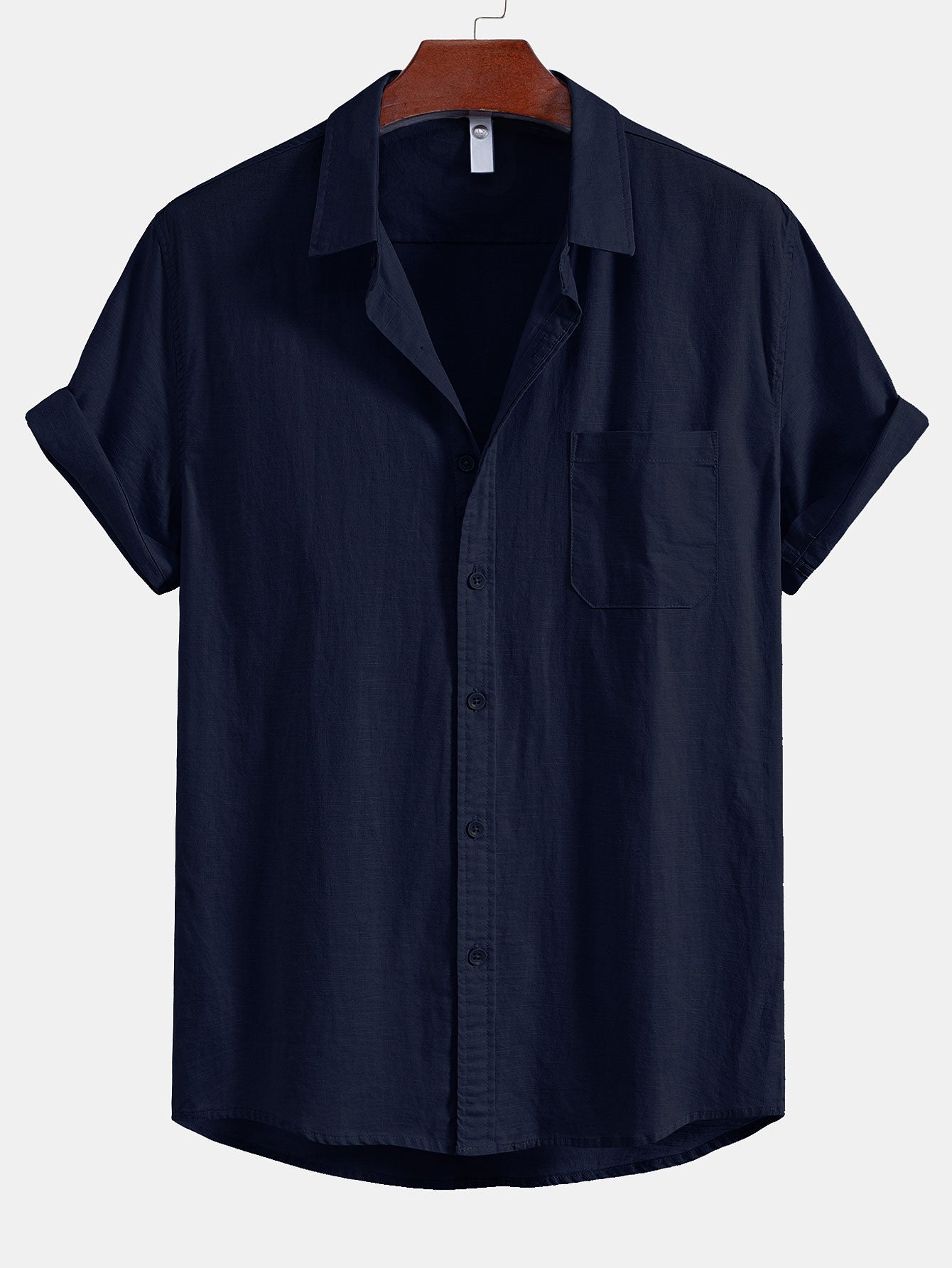 Elegant Men’s Linen Shirt with Pocket and Button