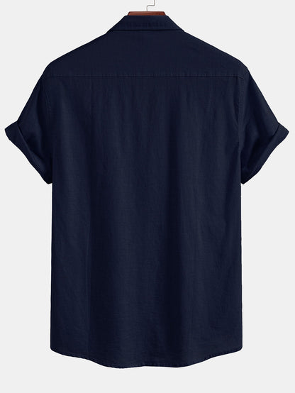 Elegant Men’s Linen Shirt with Pocket and Button