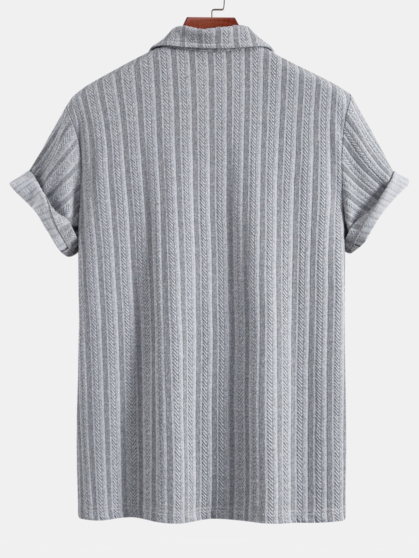 Polo Shirt with Unique Wheat Ear Jacquard Pattern