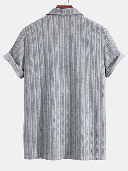 Polo Shirt with Unique Wheat Ear Jacquard Pattern