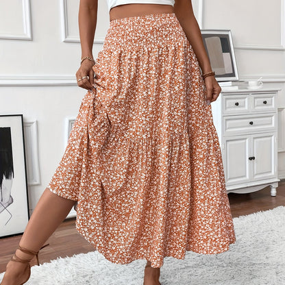 Feminine Elena Ditsy Floral Midi Skirt