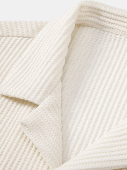 Men’s Waffle-Style Shirt with Drawstring Knit Shorts