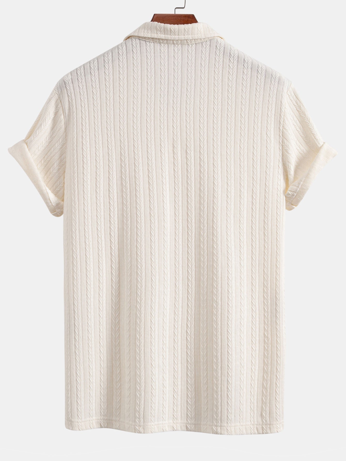 Polo Shirt with Unique Wheat Ear Jacquard Pattern