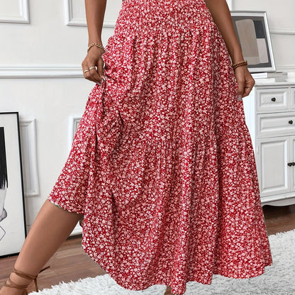 Feminine Elena Ditsy Floral Midi Skirt