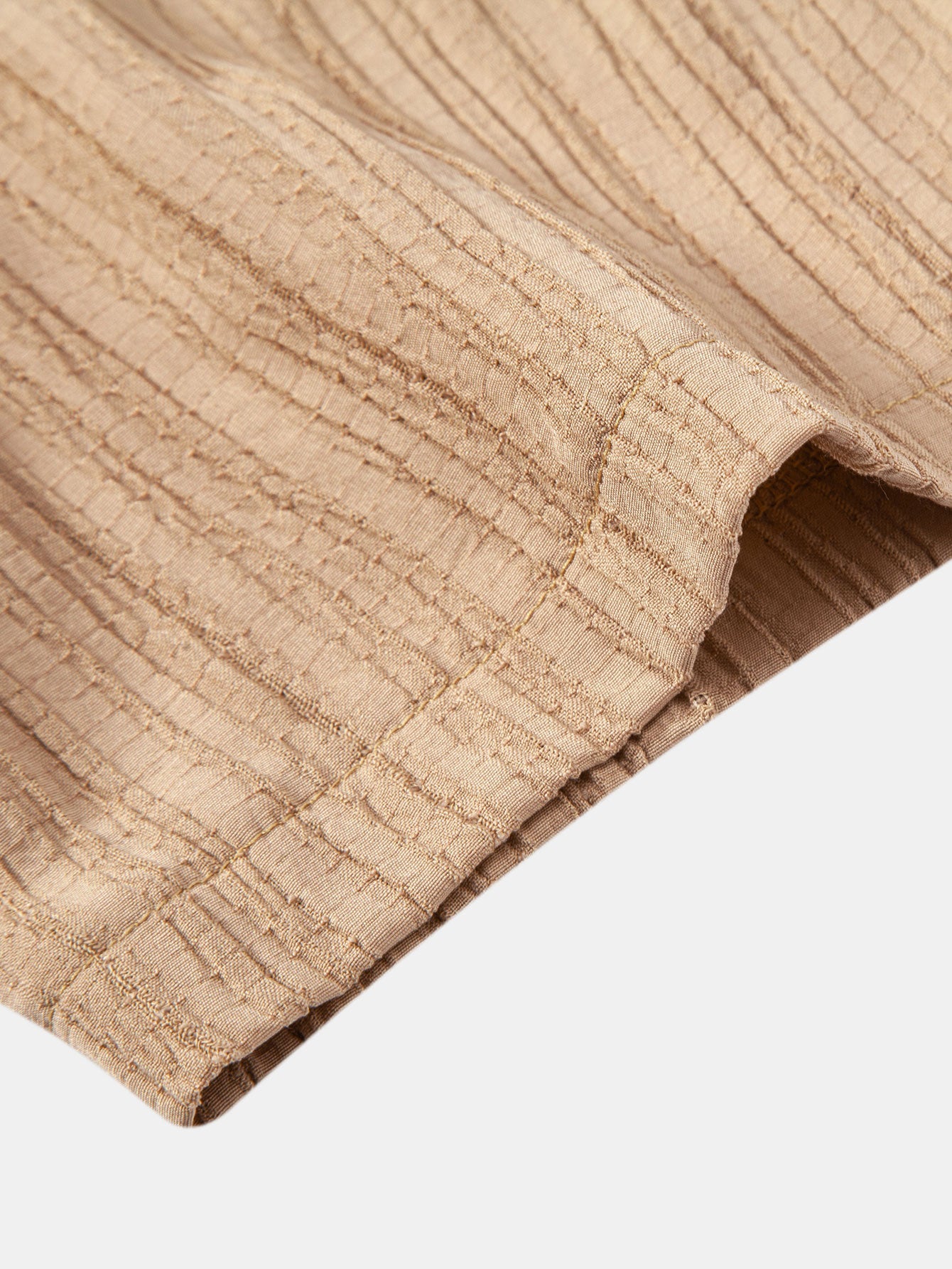 Chic Crinkled Textured Set: Button-Up Shirt and Straight-Leg Pants