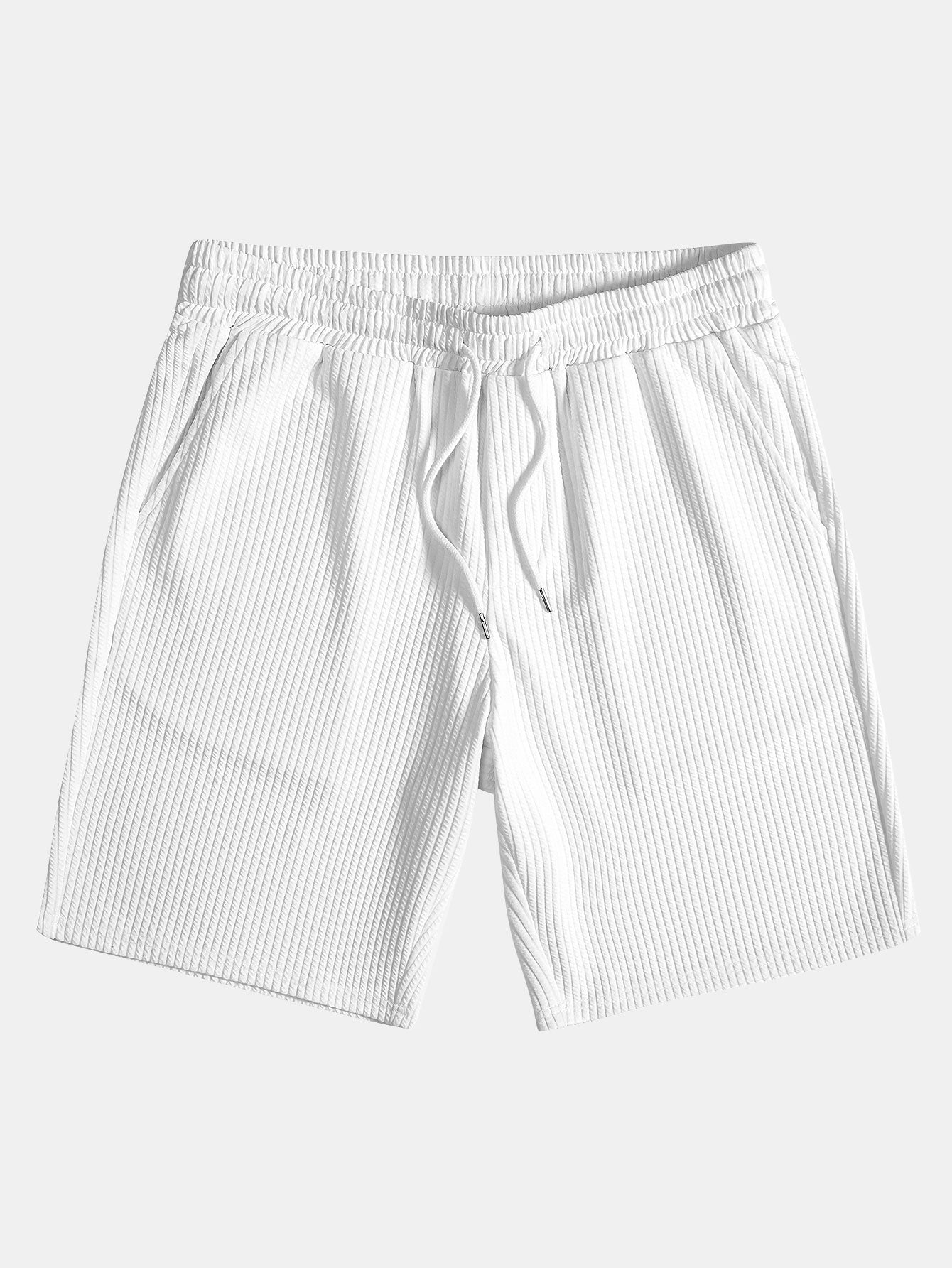 Ribbed LoungeFit™ Hooded Set – Kangaroo Pocket Tee & Drawstring Shorts