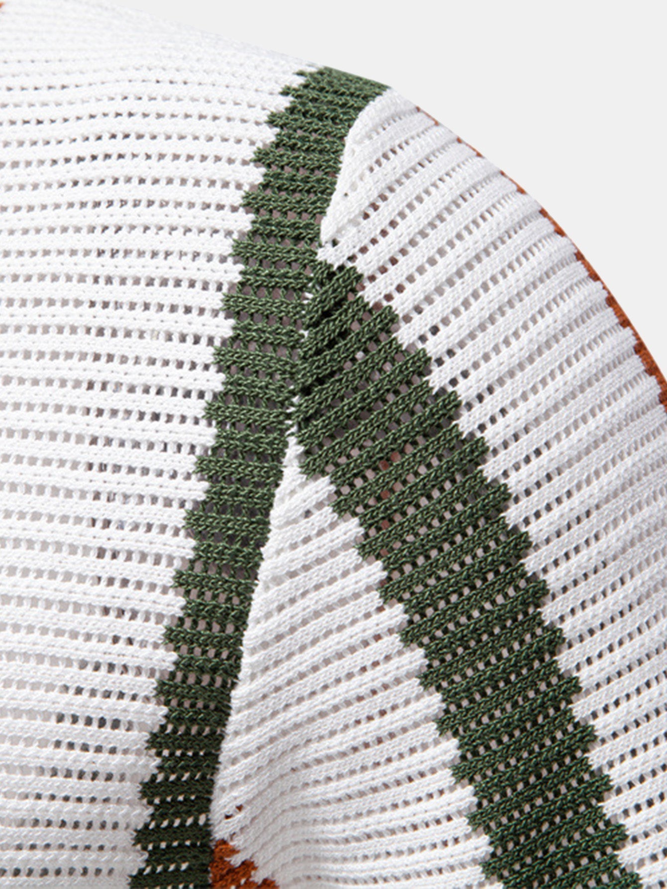 Casual Elegance Set – Striped Knit Collar Polo & Straight Linen Pants