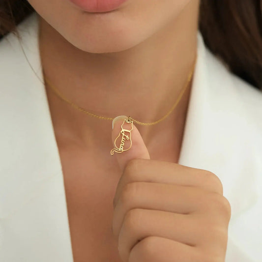 Custom Cat Name Necklace